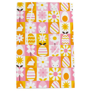 Lente Pasen Patchwork Medium Cadeauzakje