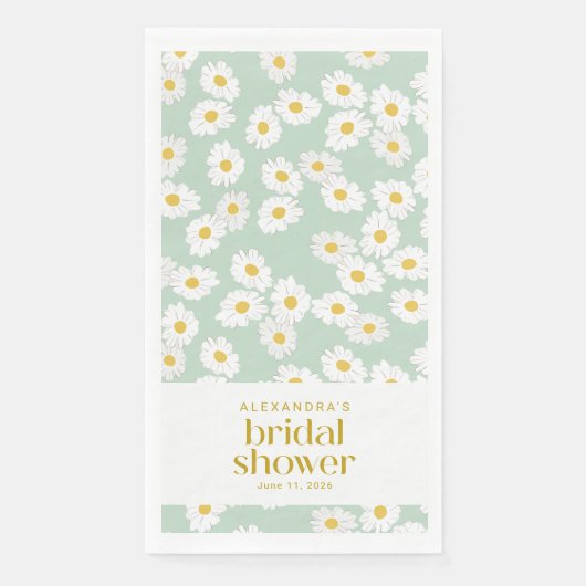 Lente Pastel Sage Margrieten Bruiloft Custom  Servet (Voorkant)
