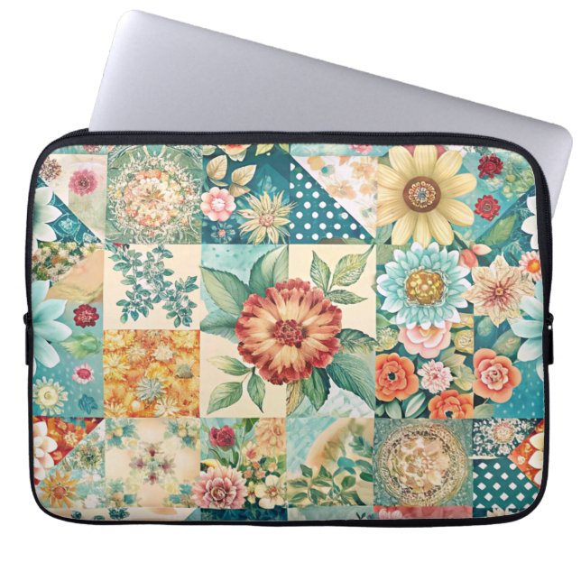 Lente Patchwork Laptop Sleeve (Voorkant)