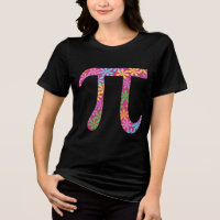 Lente Pi Kleurrijk Bloemig Pi Symbool T-Shirt