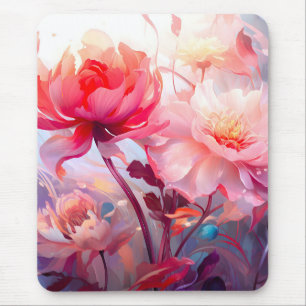 Lente Pioen Bloei Tuin Aquarel Muismat