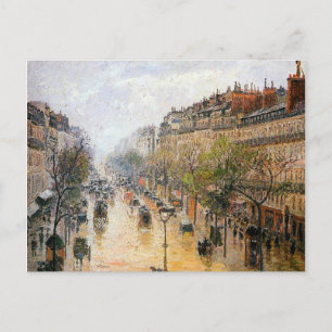 Lente regen op Montmartre door Camille Pissarro Briefkaart