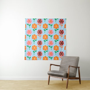 Lente retro bloemen wandkleed
