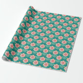 Lente Retro Flower Cadeaupapier (Uitgerold)