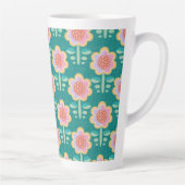 Lente Retro Flower Latte Mok (Rechts)