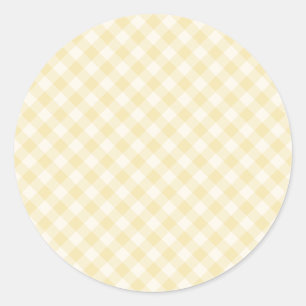 Lente Retro Gingham   Botercreme Ronde Sticker