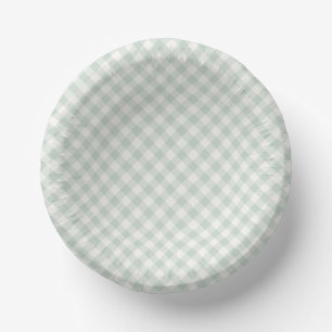 Lente Retro Gingham Gedempte Salie Papieren Kommen