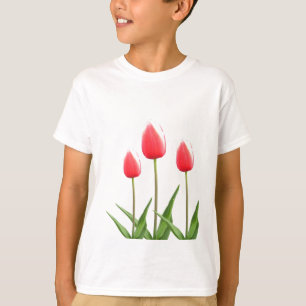 Lente rode tulp bloemen t-shirt