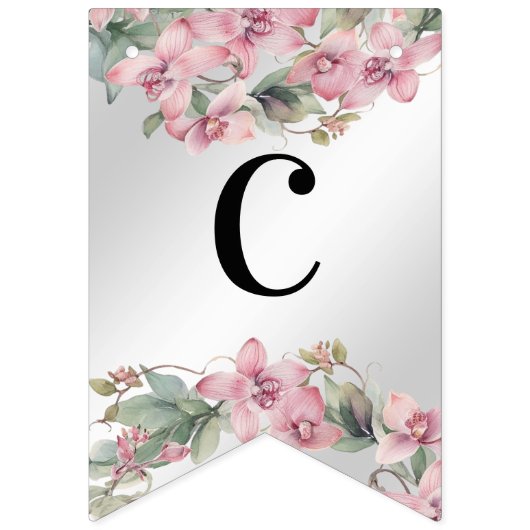 Lente Roze Bloemen Bunting Vlag Vlaggetjes (Eerste vlag)