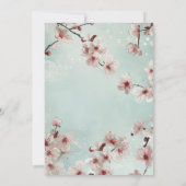 Lente Roze Bloemstuk op Teal Trouwuitnodiging Kaart (Achterkant)