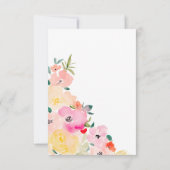 Lente roze boho chic tuin bloem bruiloft feest bedankkaart (Achterkant)