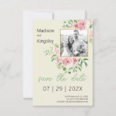Lente Roze en Geel Bloemen Save the Date Foto (Voorkant)