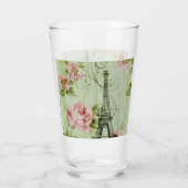 lente roze florale franse eiffeltoren glas (Achterkant)