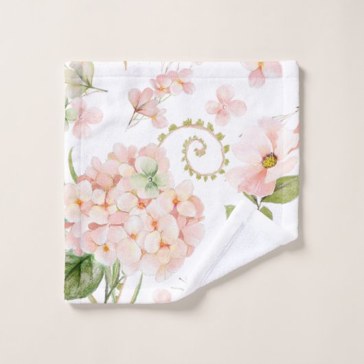 Lente roze hortensia bloemstuk bad handdoek (Wasdoekje)