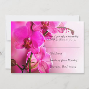 Lente Roze Orchidee RSVP kaart