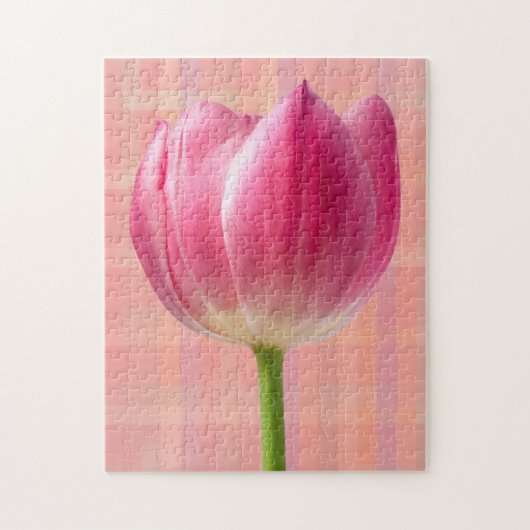 Lente Roze Tulp Kunst Bloem Puzzel (Verticaal)