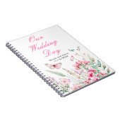 Lente Roze Vlinder Bloemen Huwelijk Notitieboek (Rechterzijde)