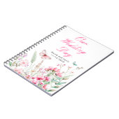 Lente Roze Vlinder Bloemen Huwelijk Notitieboek (Linkerzijde)