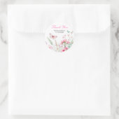 Lente Roze Vlinder Bloemen Huwelijk Ronde Sticker (Tas)
