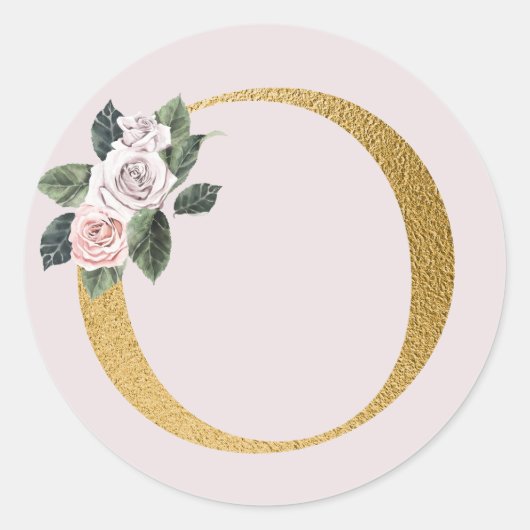 Lente rozen gouden initialen sticker letter O (Voorkant)