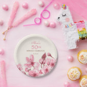 Lente Sakura Kersenbloesem Roze Cream Verjaardag Papieren Bordje (Feest)