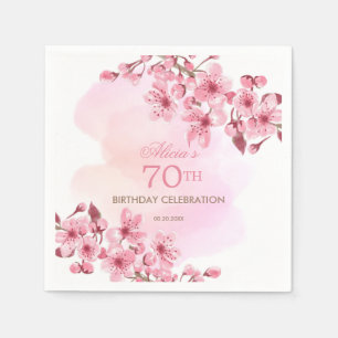 Lente Sakura Kersenbloesem Roze Cream Verjaardag Servet