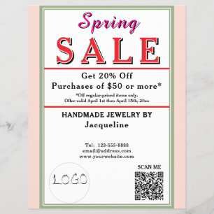 Lente Sale Blush Roze Salie Groen ACHTERKANT Hart Flyer