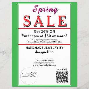 Lente Sale Sieraden Groen Wit Hart Flyer