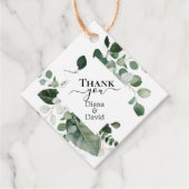 LENTE SCHOONHEID BOTANISCH GROEN BRUILOFT BEDANKJES LABELS (Voorkant)