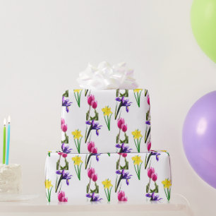 Lente Seizoen Bloemen Tulp Irissen Narcissen Ambac Cadeaupapier