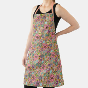 Lente Seizoen Retro Bloem Kleuren Naadloos Patroon Schort