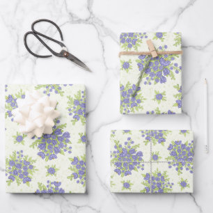 Lente Sering Paarse Bloemen Bloemstuk Inpakpapier Vel