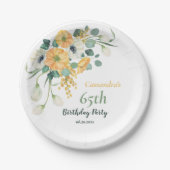 Lente Sinaasappel & Witte Anemone Botanische Verja Papieren Bordje (Voorkant)