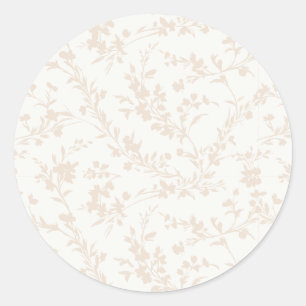 Lente Sprigs Zachte Linnen - Neutraal Ronde Sticker