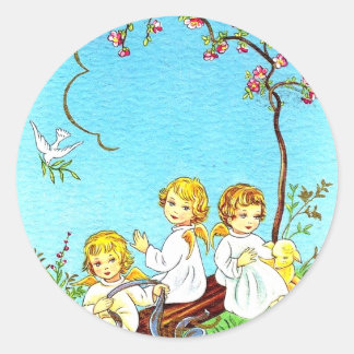 Lente stickers cherubs en lamsvlees