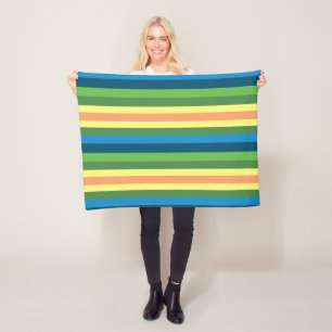 Lente strepen Kleurrijke fleece deken