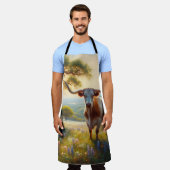 Lente Texas longhorn in een veld Schort (Gedragen)