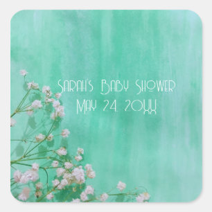 Lente Thema Baby's in Bloom Twins Baby shower Vierkante Sticker