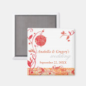 Lente Tortelduifjes-kooi Weddenschap Opslaan datum Magneet (Voorkant / Achterkant)