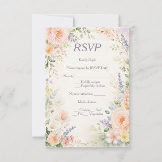 Lente Tuin Bruiloft Bewaar de Datum RSVP Kaartje