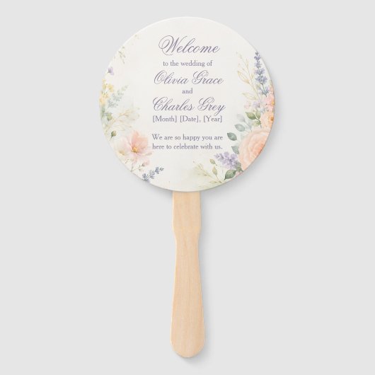 Lente Tuin Bruiloft Handventilator Handwaaier (Voorkant)
