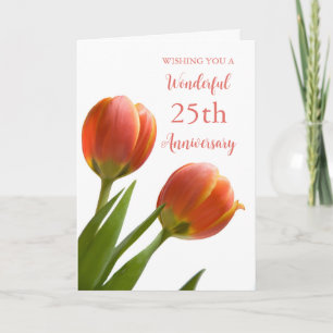 Lente Tulpen 25e Bruiloft Jubileum Kaart