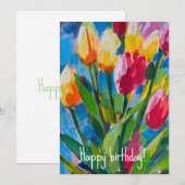 Lente tulpen in volle bloei, schilderij kaart (Voorkant / Achterkant)