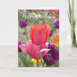 lente tulpen verjaardag bedankkaart
