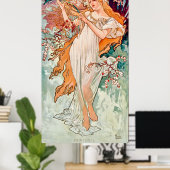 Lente van Alfons Mucha Poster (Thuiskantoor)