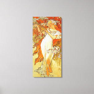  Lente van Alphonse Mucha Canvas Afdruk