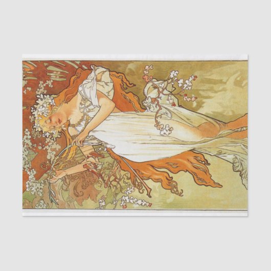 Lente van Alphonse Mucha Tissuepapier (Voorkant)