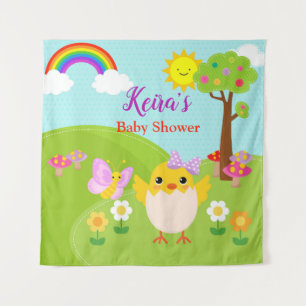 Lente Verjaardag / Baby Shower Achtergrond Banner Wandkleed