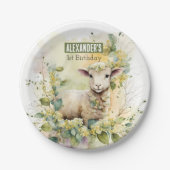 Lente vibes Lamb - Verjaardagsfeest - Papieren Bordje (Voorkant)