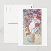 Lente (vier seizoenen), Alphonse Mucha Briefkaart (Voorkant / Achterkant)